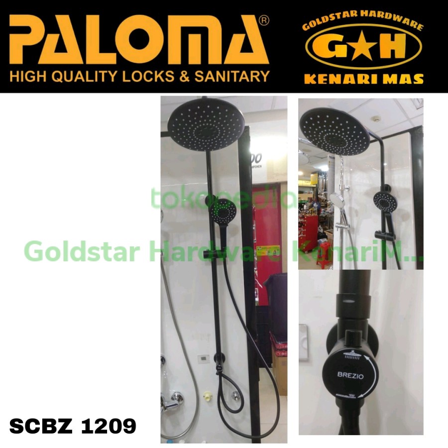 BREZIO SCBZ 1209 SHOWER COLUMN TIANG MANDI SET MATTE BLACK