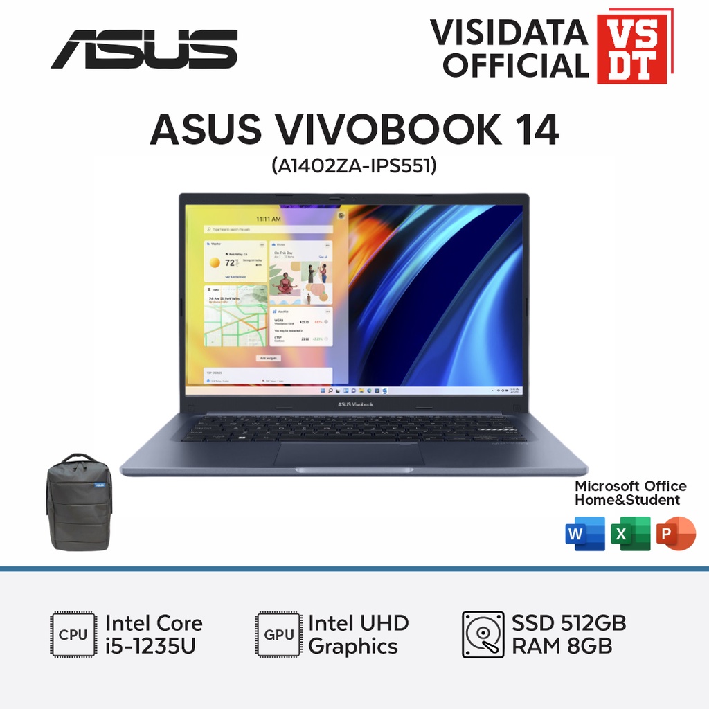 ASUS VivoBook 14 A1402ZA-IPS 551 Intel i5-1235U 8GB 512GB 14" W11 OHS