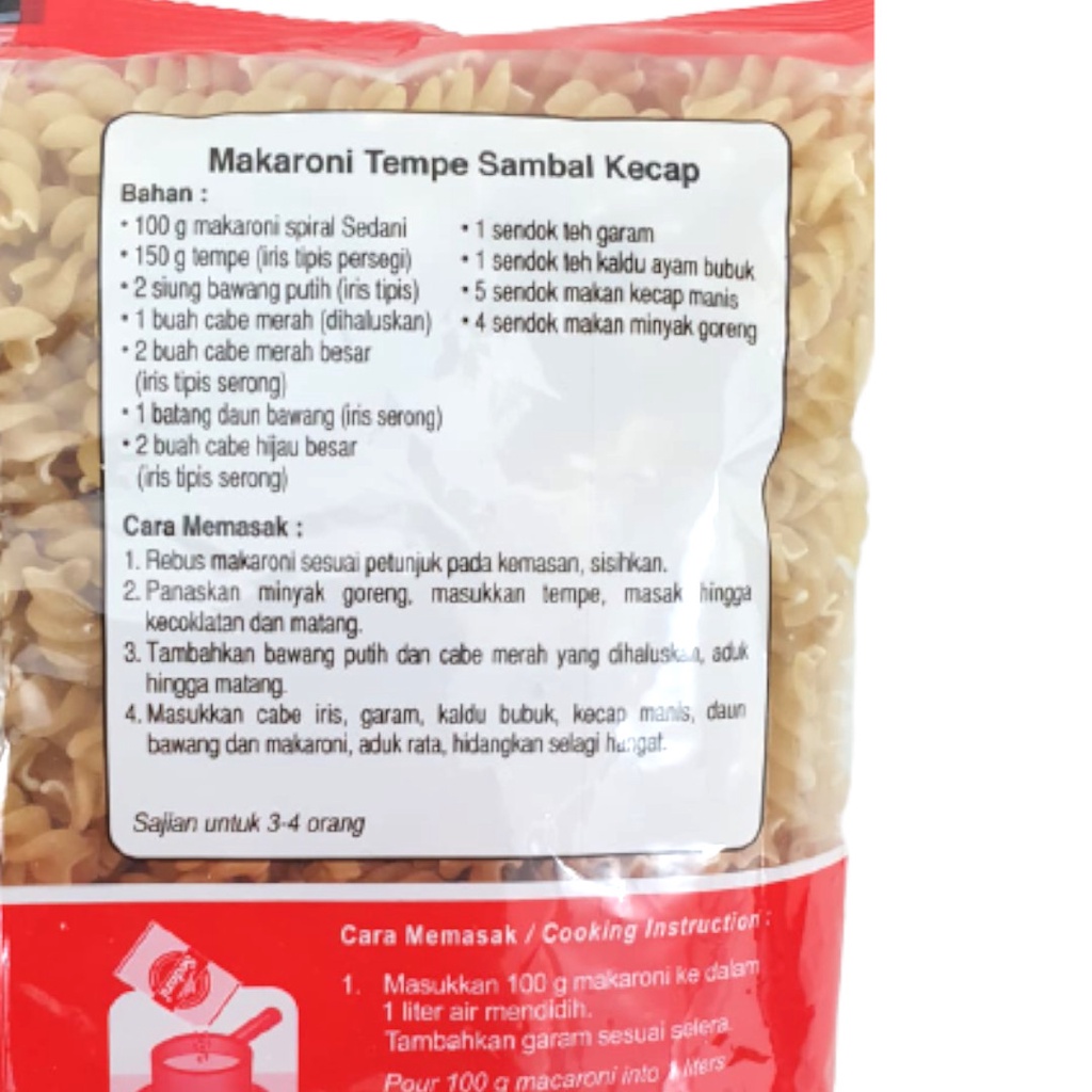 Makaroni Spiral Sedani  1 KG Pasta Berkualitas