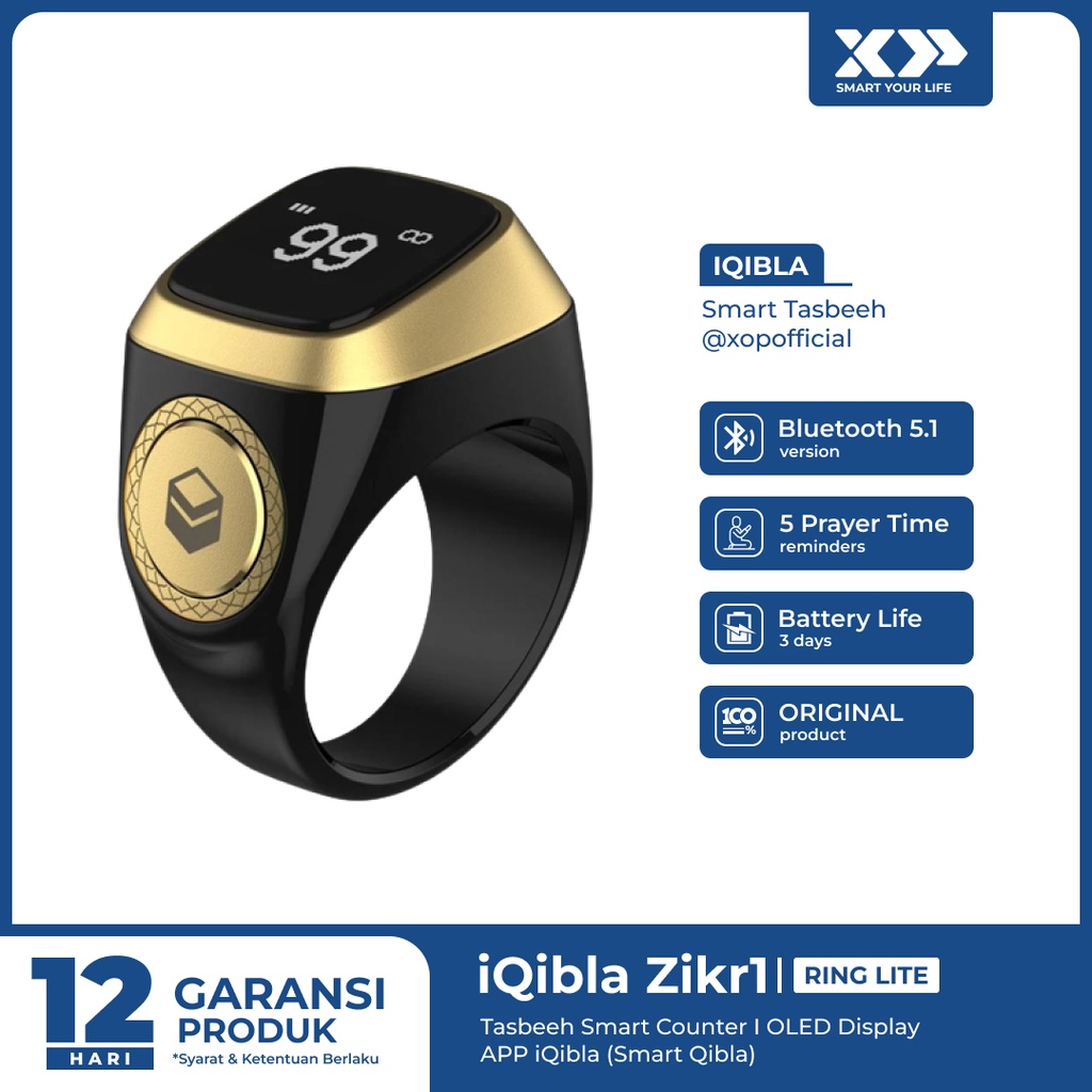 iQibla Zikr1 Ring Lite / Tasbih Digital Original