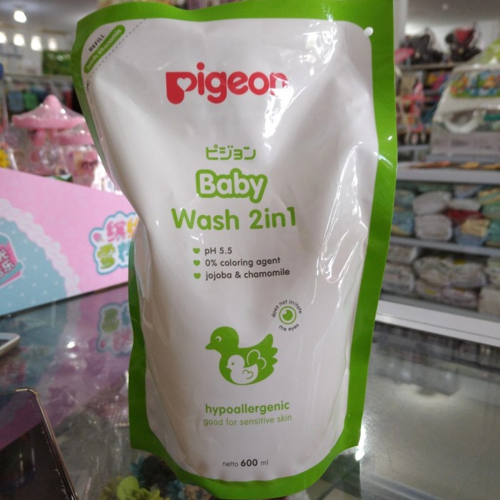 PIGEON Baby Wash 2 in 1 Chamomile REFILL | Refill Shampoo &amp; Sabun Cair Bayi - 350ML sabun bayi pigeon