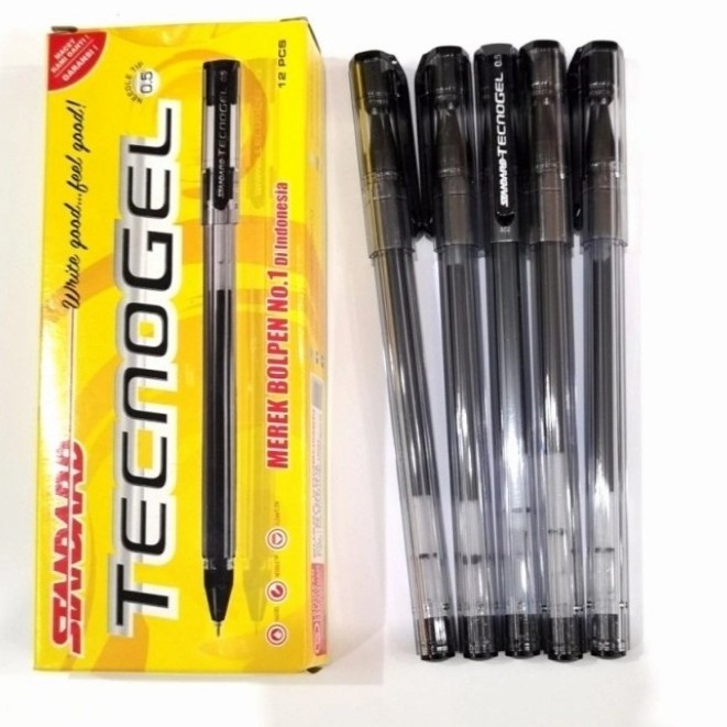 

Pulpen/ Pen/ PENA Standard TECNOGEL 0.5 mm - HITAM 0.5 Per Pack 12pcs