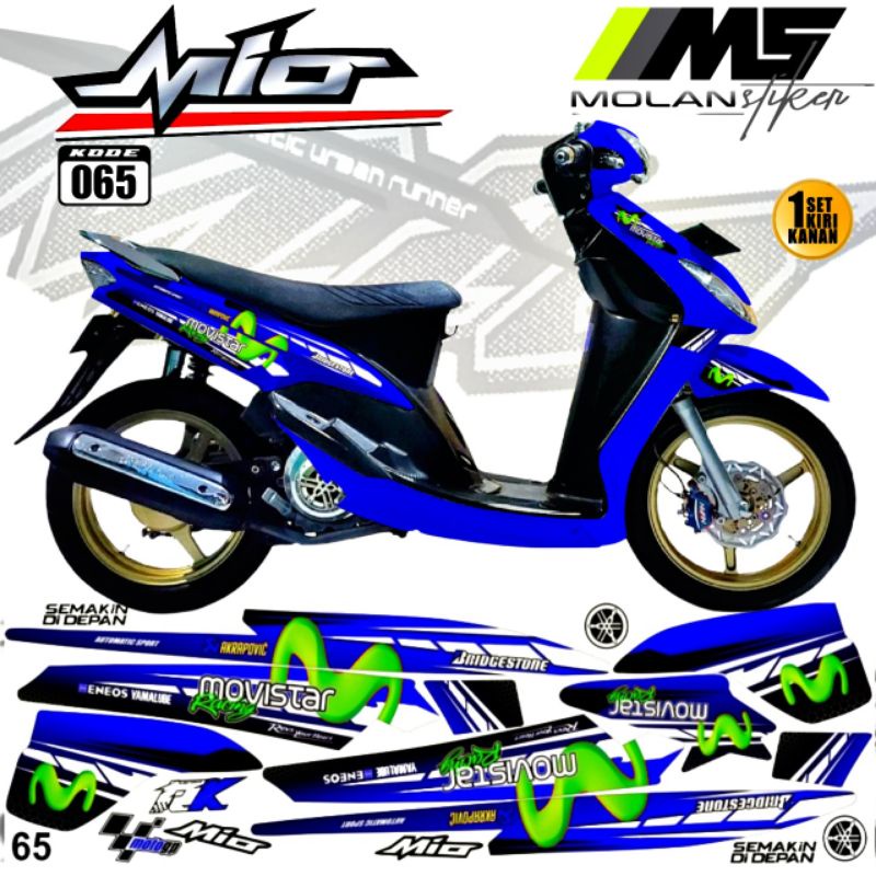 Decal Sticker Striping Variasi Mio Sporty Movistar Moto Gp /Mio Smile Mio Karbu Mio Lama Mio Old Mio