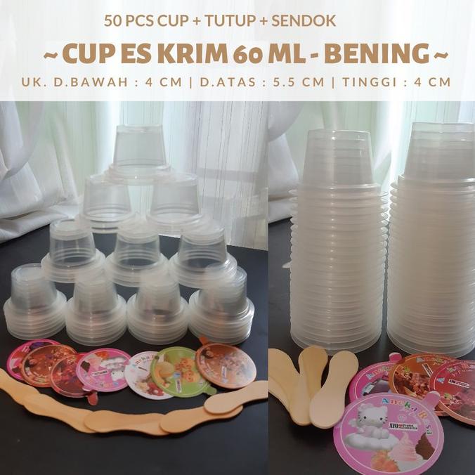 ] 60ML - AGEN CUP ES CREAM - PLASTIK CUP ES KRIM LUCU