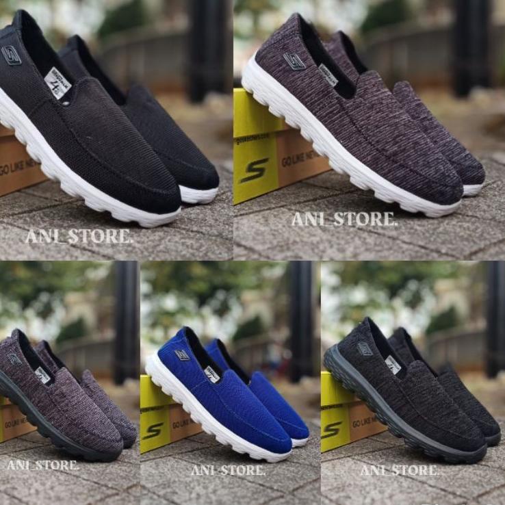 10#7SNA-F Sepatu pria Skechers Slip on go walk pria slop skecer 567✩