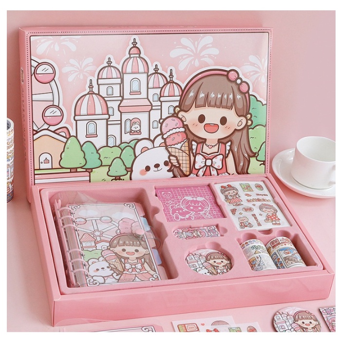 

Diary Set Buku Jurnal Binder Aesthetic - Journal Kit Set Kado Birthday