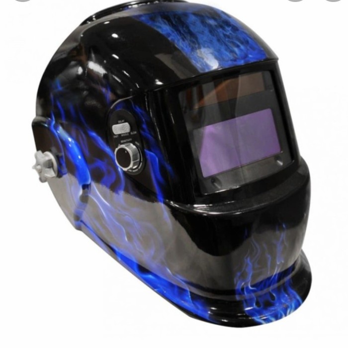 Helm Kedok Las Kepala Otomatis Krisbow Tipe Kw10070177 Model Dark