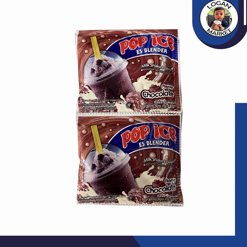 

TERMURAH Pop Ice Es Blender Coklat Chocolate Renceng 10 Pcs Sachet 25gram 25 gr