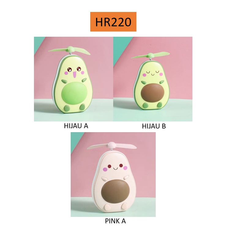 FYGALERY HR220 Cermin Lampu LED Avocado Mini Fan 3 In 1 Lamp Mirror USB Bentuk Alpukat Cute Murah