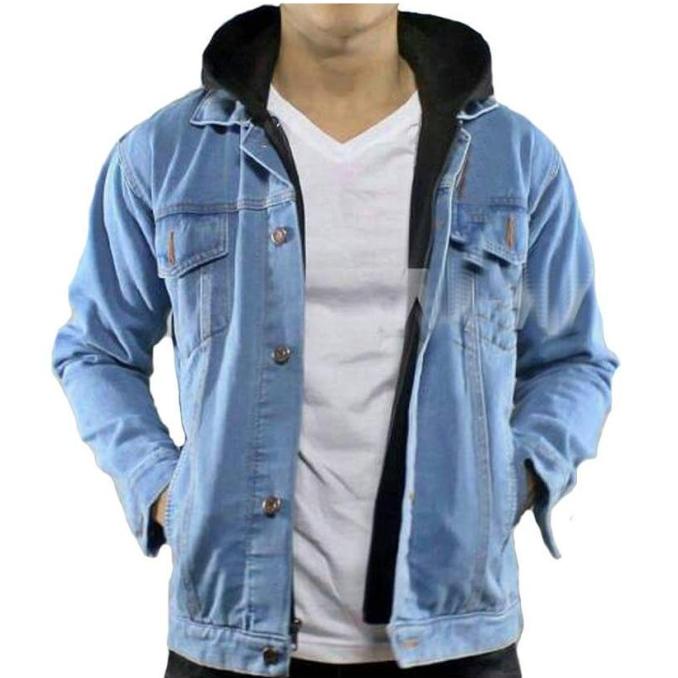 Jaket Jeans Denim Ariel Double Sleeting - Bioblitz Hoodie Hitam