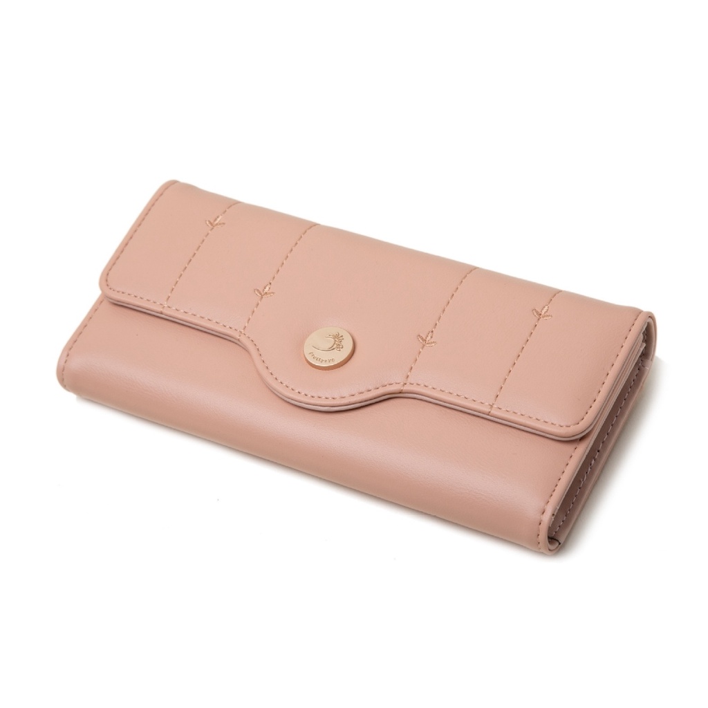 DOMPET PANJANG WANITA BRANDED PESTA PRETTYZYS IMPORT BATAM PREMIUM LIPAT KULIT PINK RICOLA WA653P3 ORI BESAR KOREA SLOT KARTU UANG KOIN SIMPLE REMAJA KEKINIAN MURAH CEWEK