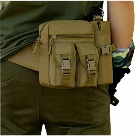 ONLYONE12 Tas Pinggang Pria Dengan Tempat Botol Minum / Tas Pinggang Pria Army / Tas Pinggang Tactical / Crossbody Bag