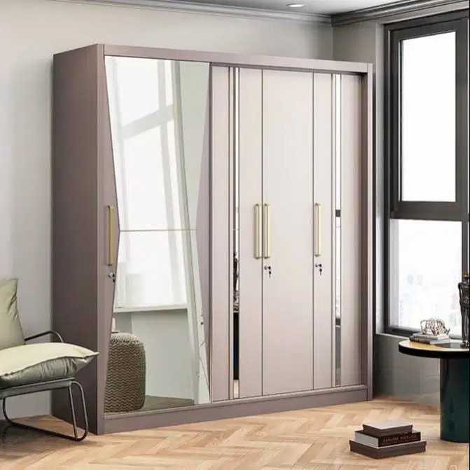 Lemari Pakaian - Wardrobe LP VOLARE 4DSS Pastel Grey