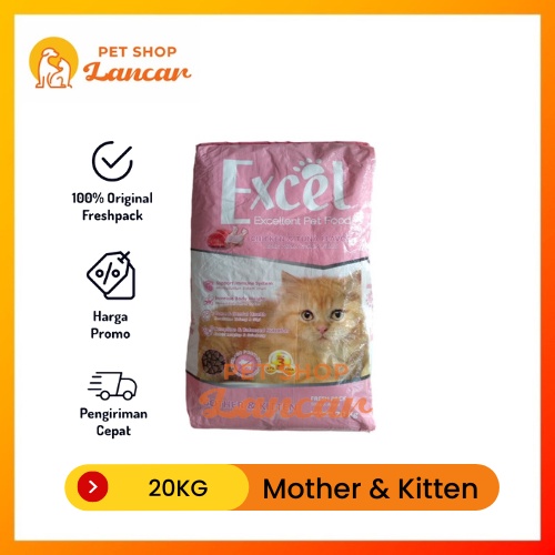 (GOJEK/GRAB) Excel 20kg mother and Kitten - Makanan Kucing Cat Food