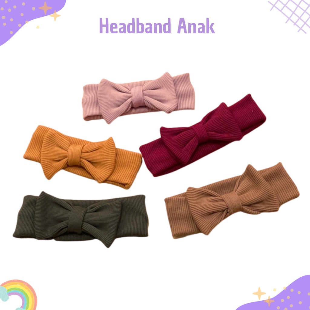 Headband Rib Knit Bandana Bando Anak Lucu