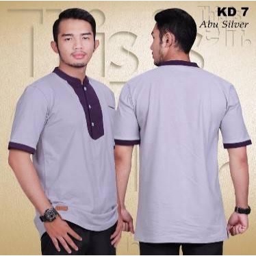 Baju Koko Pria Abu Silver Uk L