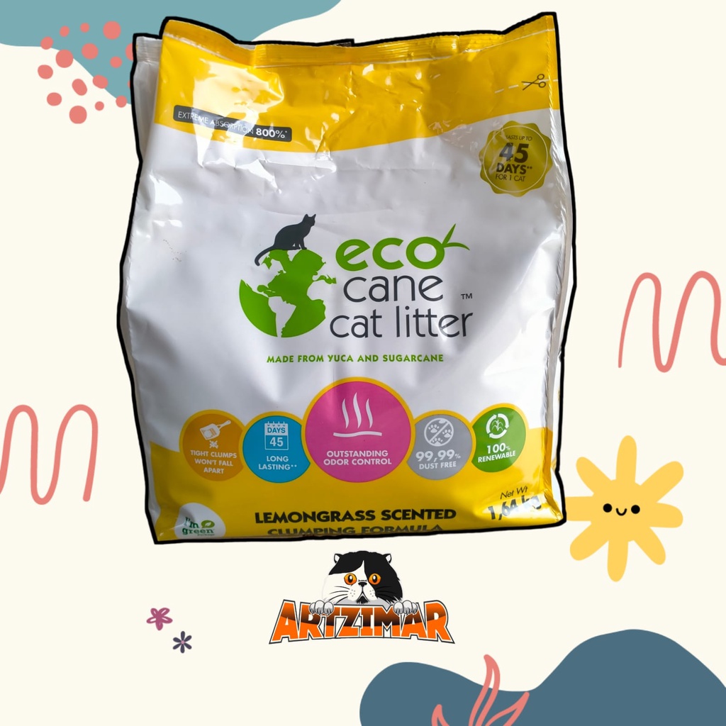 Pasir Kucing Super Premium Gumpal dan Tidak Berdebu - Cat Litter Eco Cane 1,64kg