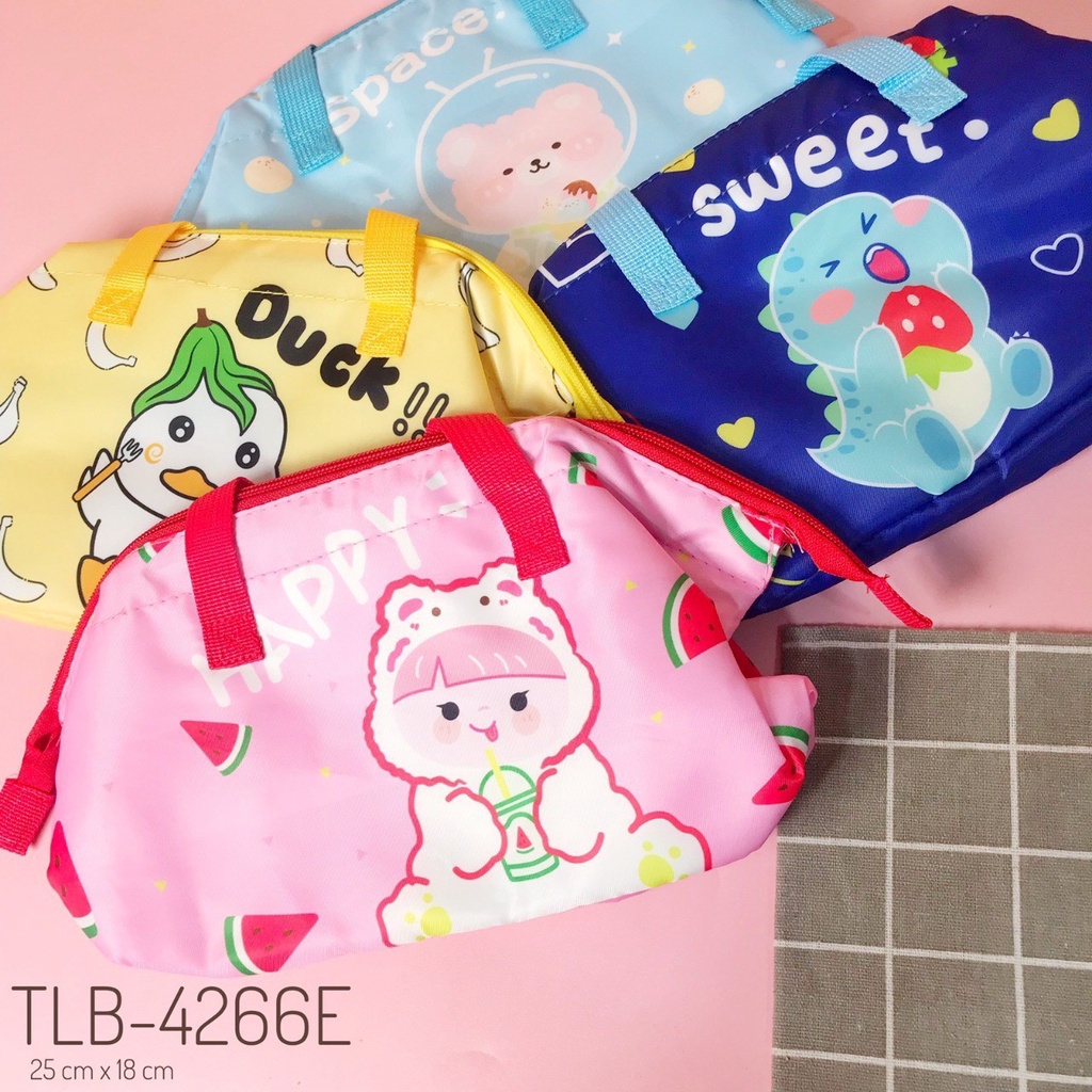 Tas Bekal lunch bag foil keep cool / keep warm cute fancy dika lucu tas tenteng