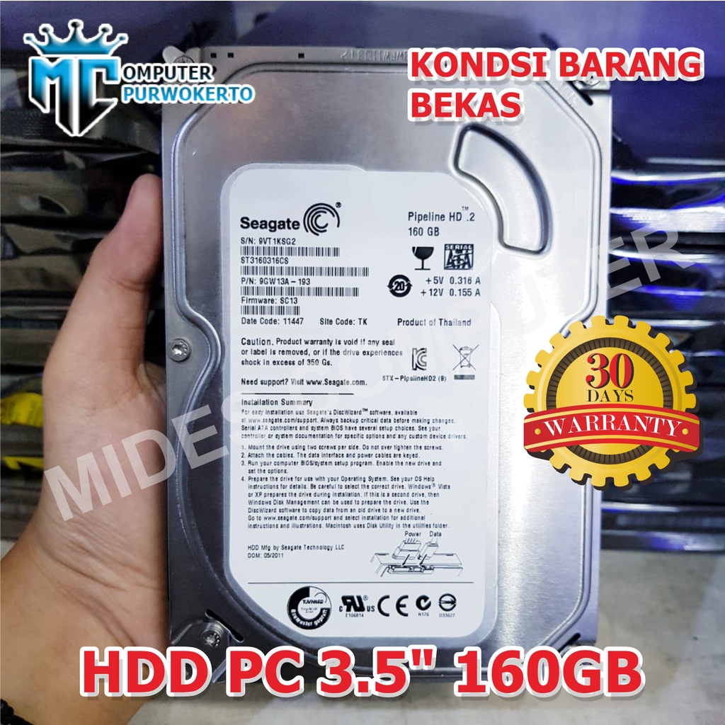 Hardisk PC 160GB 3.5 inch SATA garansi