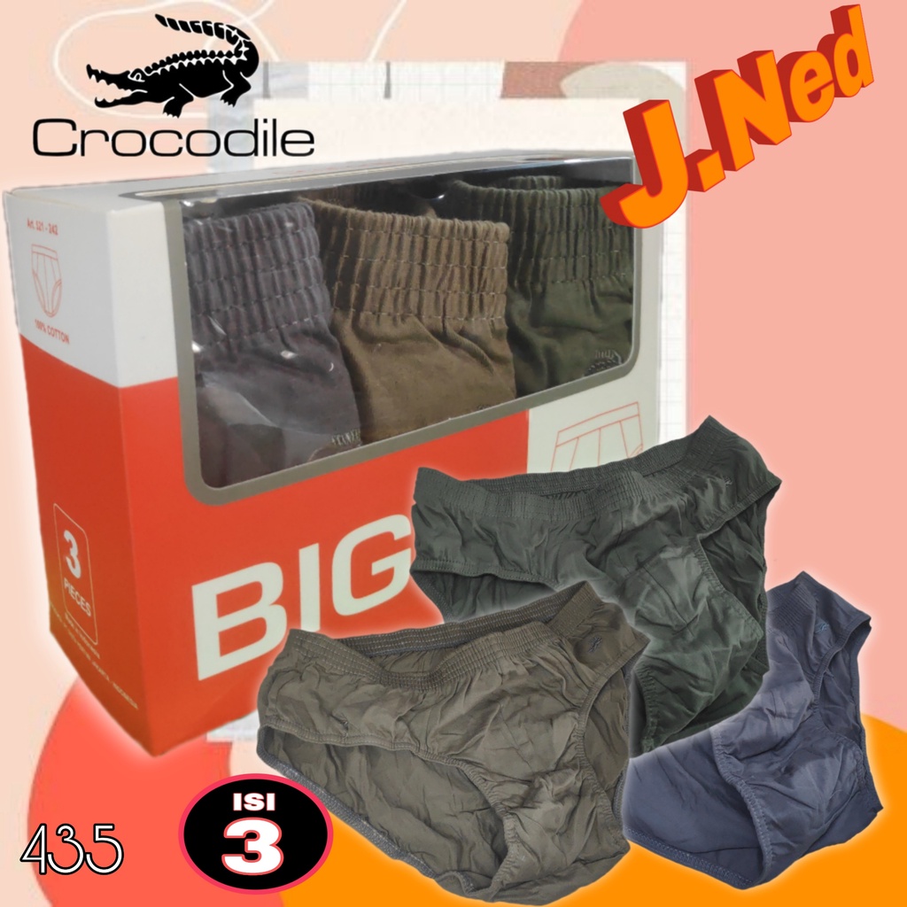 J435T CELANA DALAM PRIA SEGITIGA CROCODILE HARGA PER 3 PCS SIZE M - XXXL