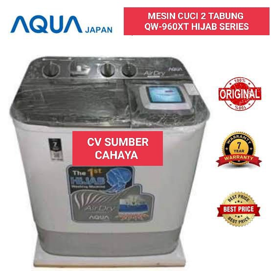 AQUA Mesin Cuci 2 Tabung 9Kg QW-960XT Transparan Hijab Series QW 960XT