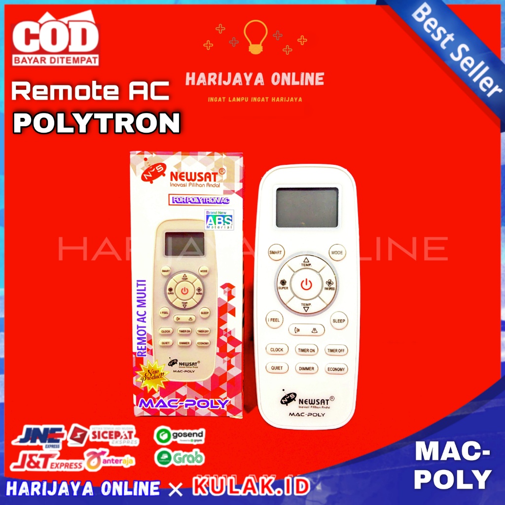 REMOTE AC POLYTRON ORI NEWSAT MAC-POLY MULTI REMOT AIR CONDITIONER SNI