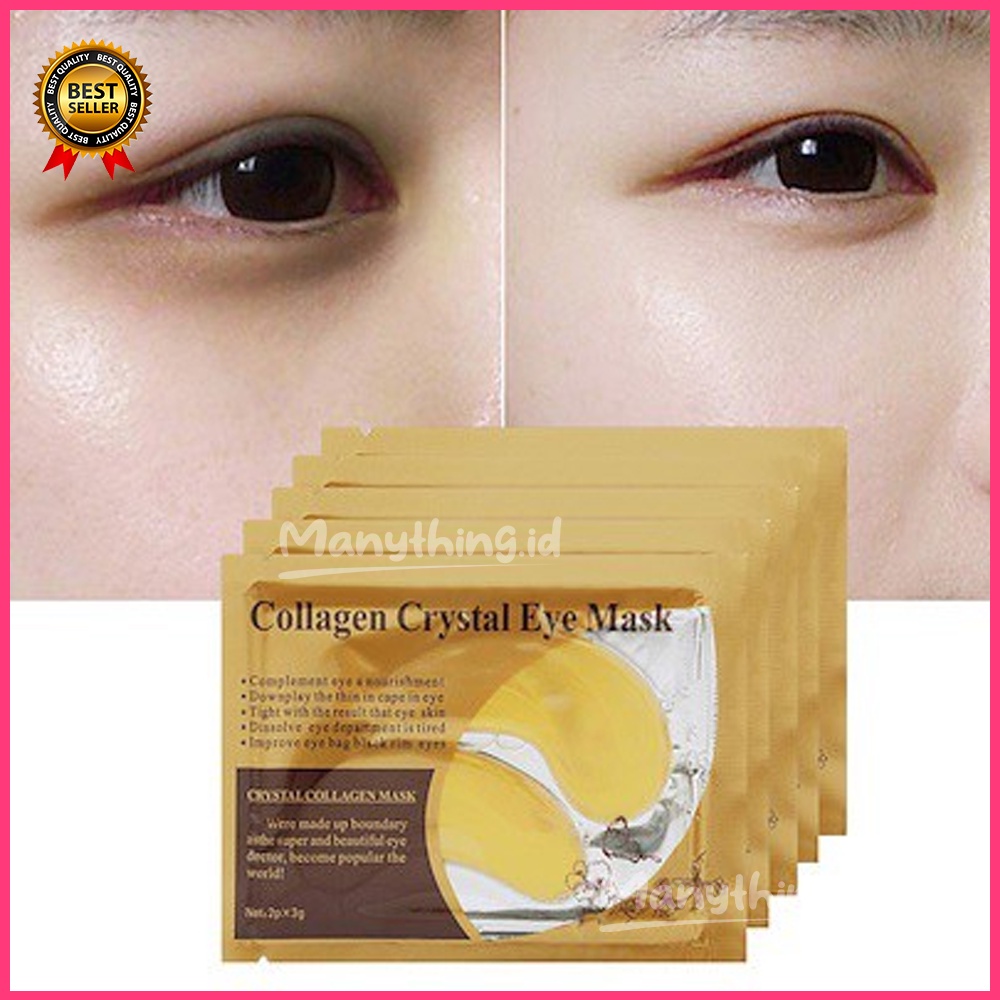 1 PASANG Masker Mata COLLAGEN CRYSTAL GOLD EYE BAG MASK EYEMASK ANTI MATA PANDA Anti Aging Wrinkle Emas