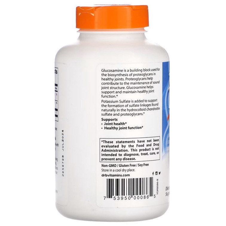 Doctor Best Glucosamine Sulfate 750mg 180caps Kesehatan Sendi ORI USA