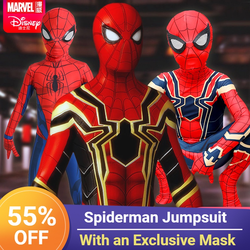 Berkualitas Kostum Anak Spider-Man Kembali ke Sekolah Asli/Kostum Pahlawan Super Marvel Pria untuk