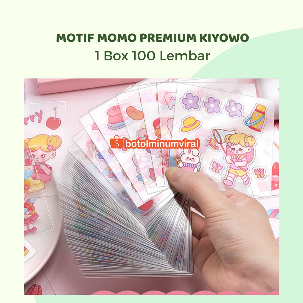 Sticker Momo Box 200 pcs Viral Aesthetic Deco Jurnal Korea Waterproof