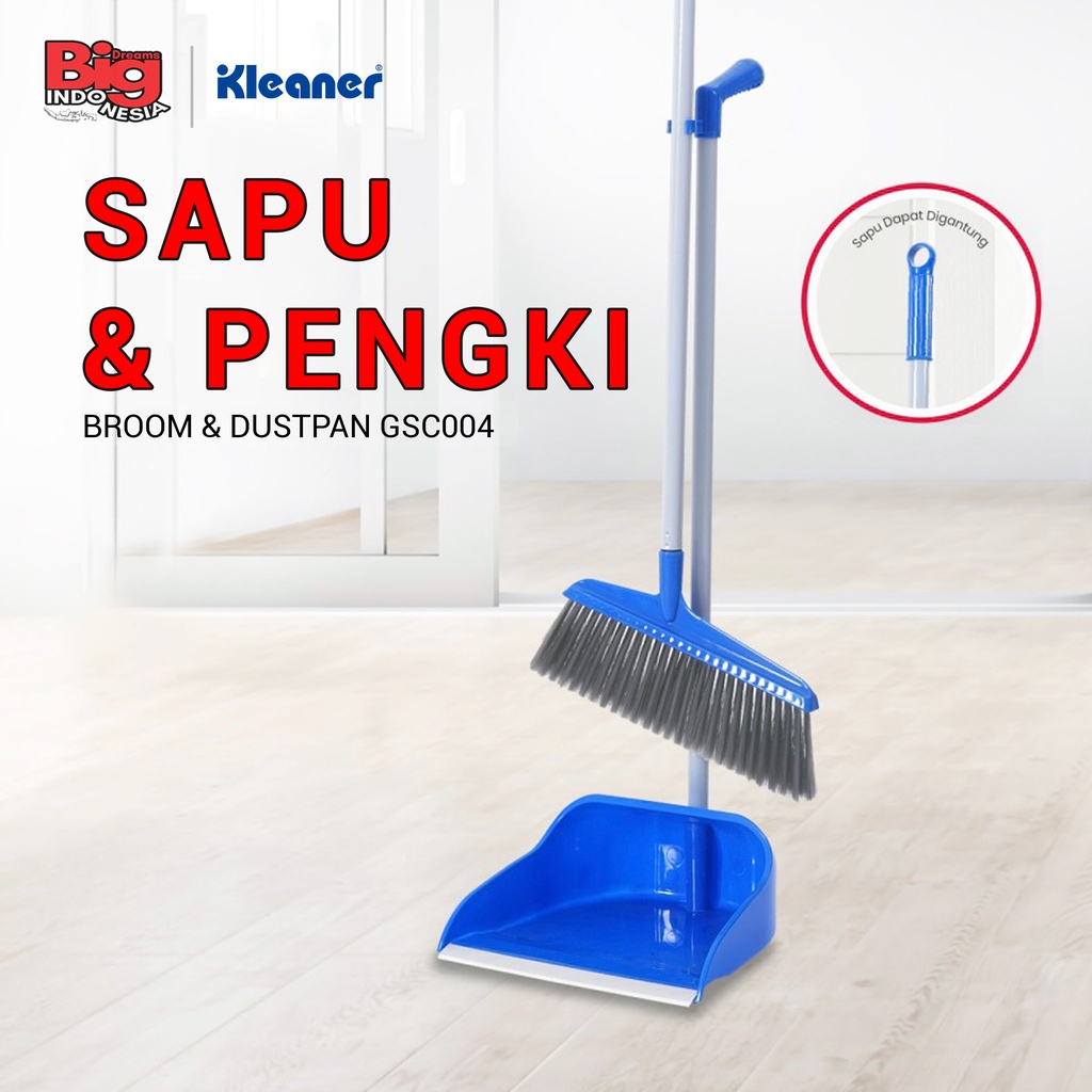 Sapu Lantai Pengki Handle 1 Set Broom Dustpan Alat Pembersih Lantai Kleaner GSC004