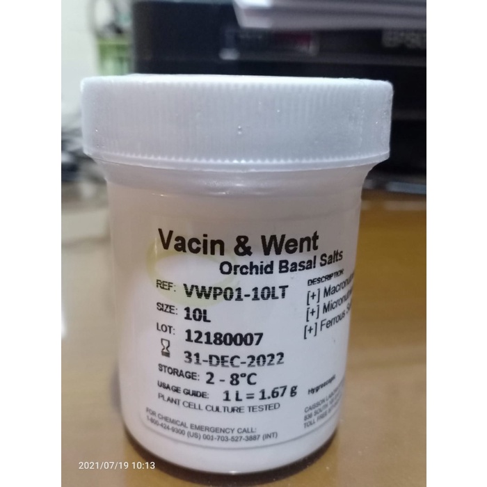 Terlaris Jual Media Kultur Jaringan Anggrek [Vacin & Went] 10L