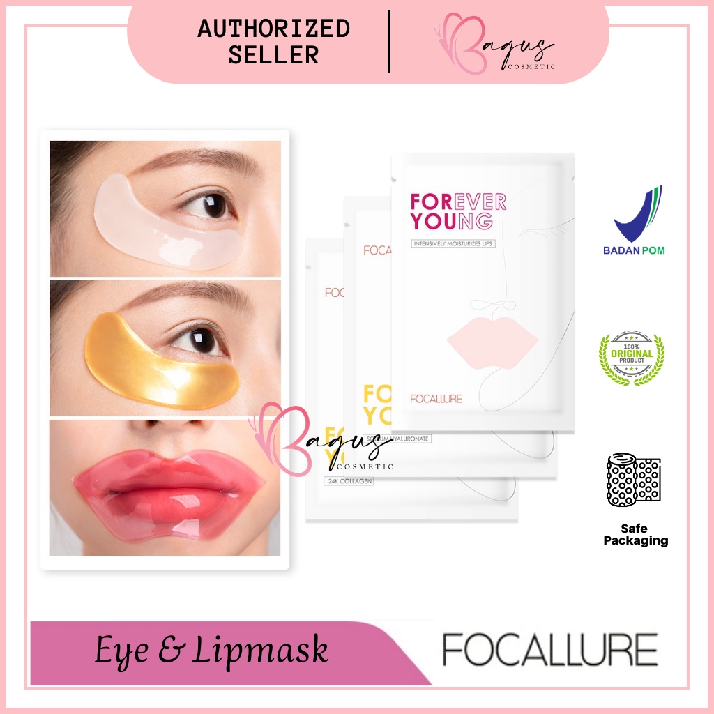 ⭐BAGUS⭐ FOCALLURE Vitamin E Cherry 24k Gold Lip Mask &amp; Eye mask | Masker Mata Bibir