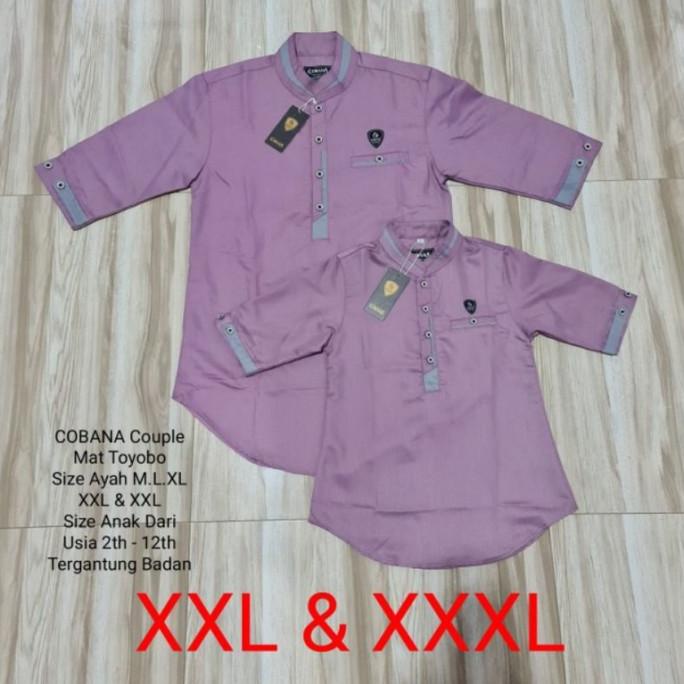 BAJU KOKO COBANA MOSLEM - BAJU KOKO KURTA PAKISTAN JUMBO XXL-XXXL WARNA LILAC EL09I09A82L