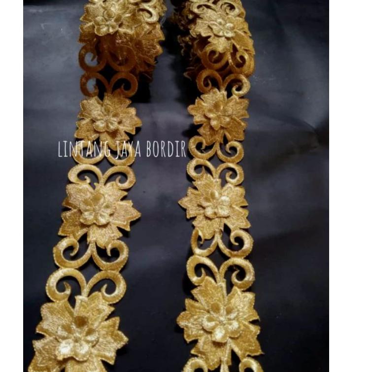 Best Quality❀ renda bordir meteran bunga tempel melati 915♕