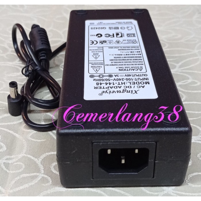 Adaptor 48V 3A + kabel Power supply 48V 3A ADP 48V 3a 144w - 115 cm