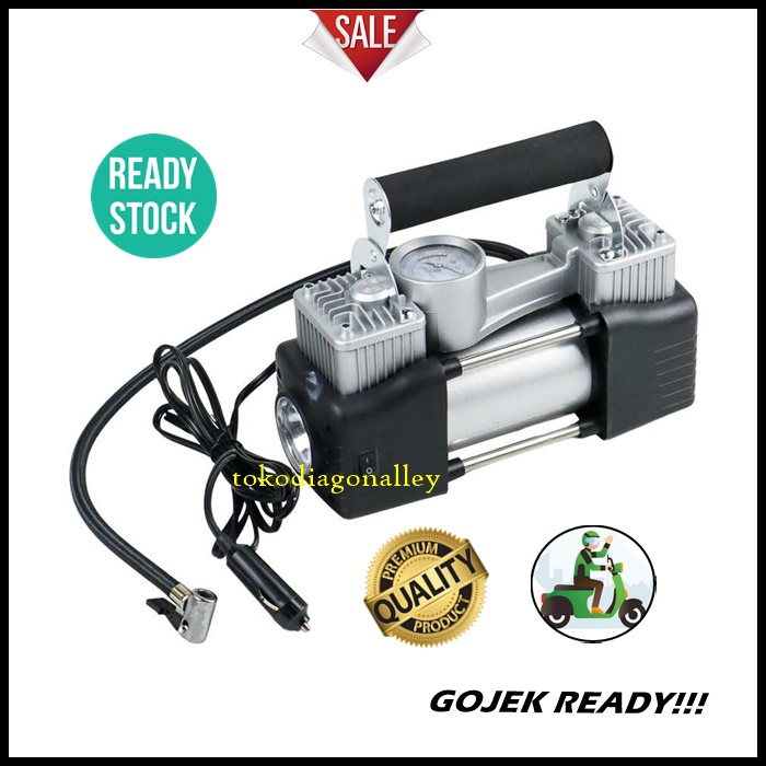 Pompa Ban Mobil Elektrik Mini Heavy Duty Air Compressor DC 12V 150 PSI