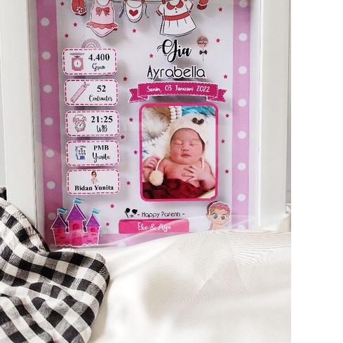 ✬ FRAME BIODATA BAYI 3D AESTHETIC/KADO KELAHIRAN/BINGKAI 3D AESTHETIC/POP UP/BIODATA ANAK ☼