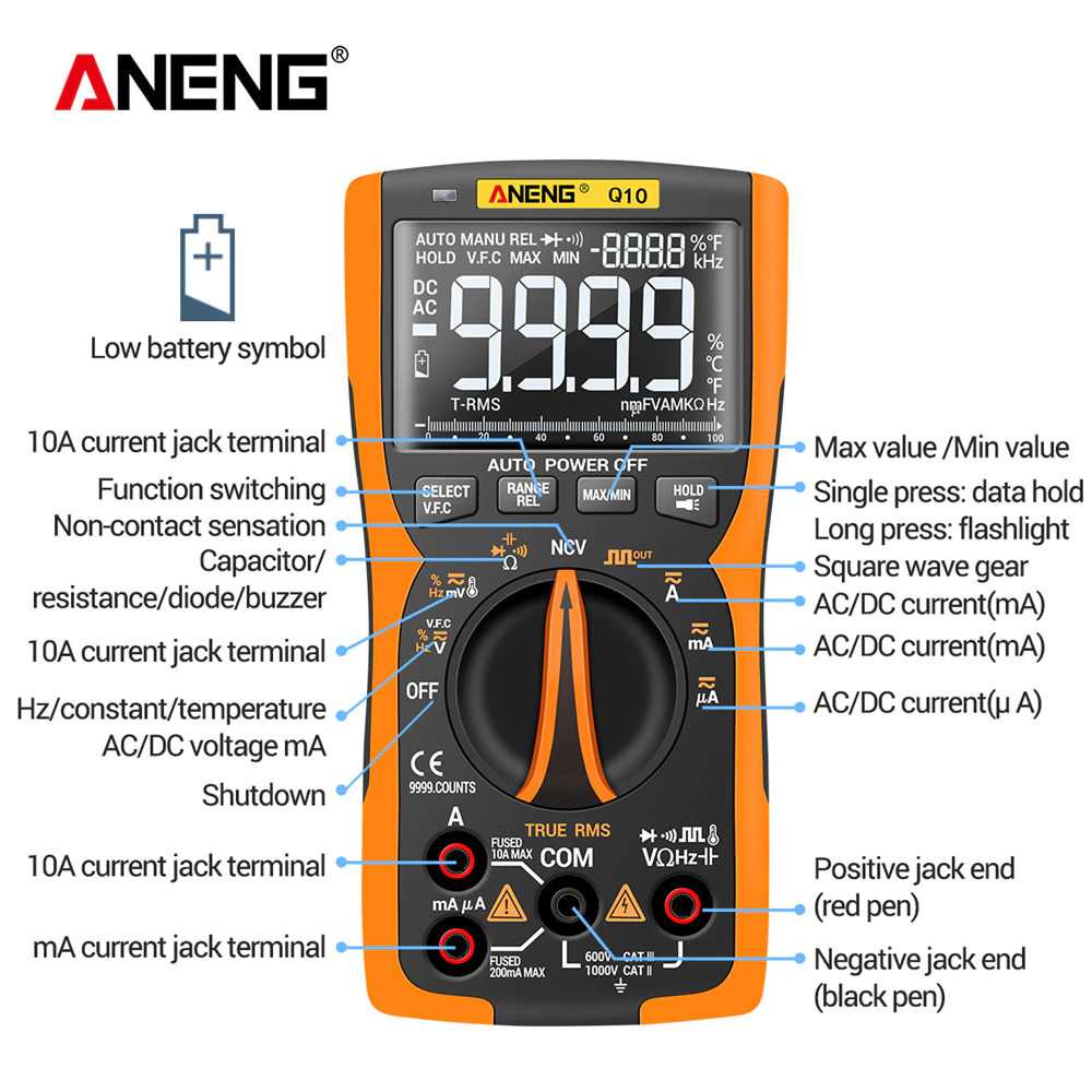 (BISA COD) FTIHSHP ANENG Digital Multimeter Voltage Tester - Q10