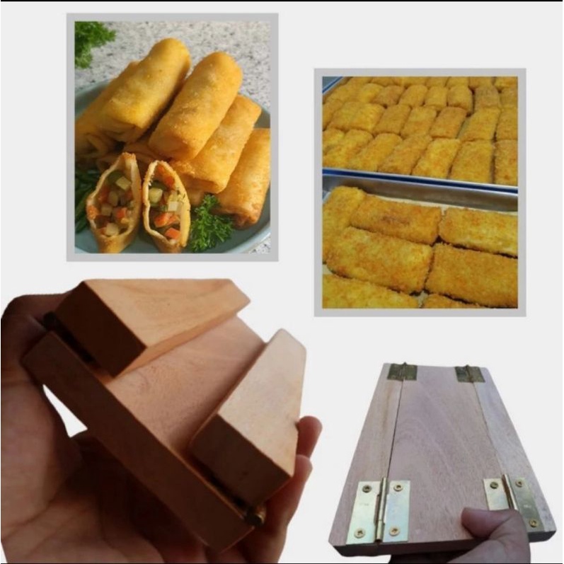 papan lipat risoles kayu praktis / alat pelipat risoles / cetakan risol / alat pembuat risoles / talenan risol kayu