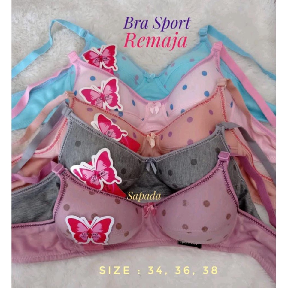 Bra Remaja/ Bh remaja, Sport Bra, Bra Wanita, Bra Cup Kecil, Bra Tanpa kawat dan busa, Sport Bra