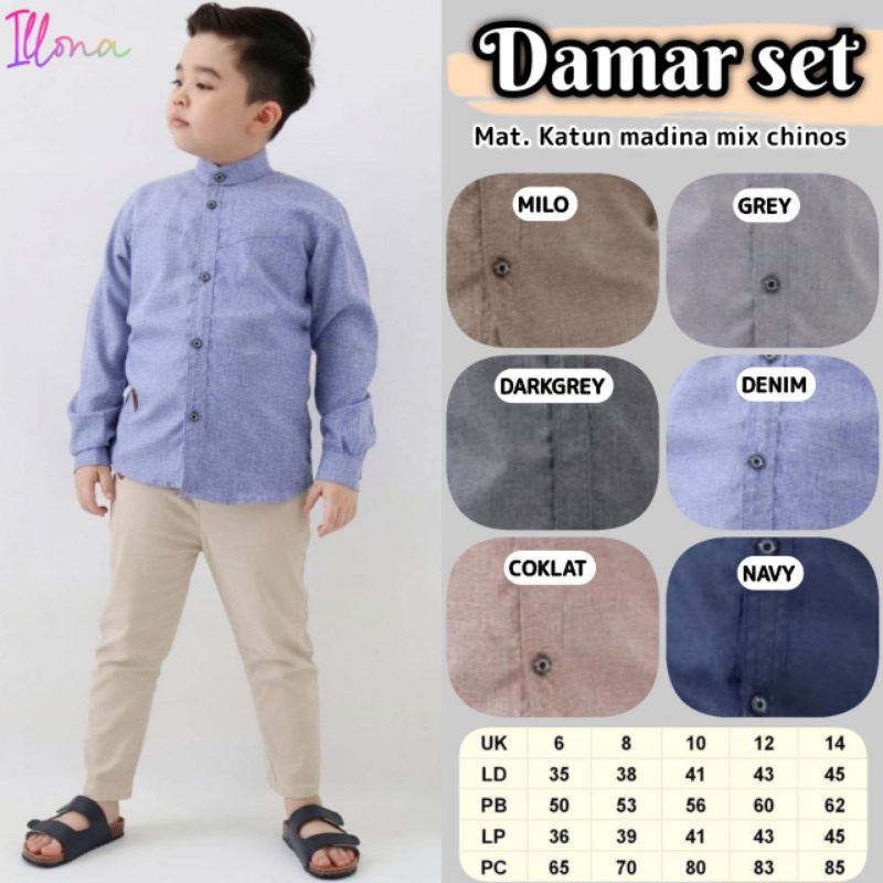 DAMAR SET Celana By ILLONA | Setelan Kemko+Celana Anak