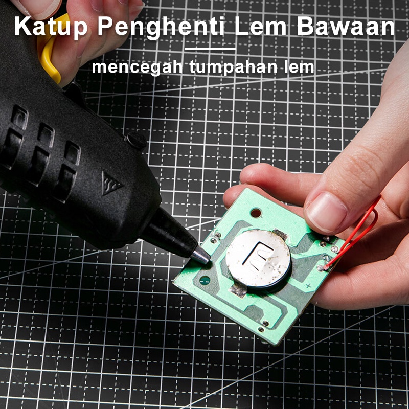 Deli Lem Tembak 20W 7mm Alat Lem Tembak 200mm 1 set Pencairan Lem Stabil Alat Perkakas Glue Gun