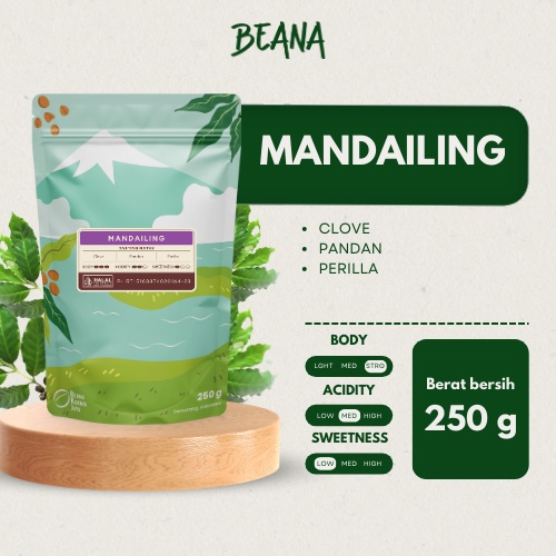 

Mandailing Arabica Coffee Roasted Beans | Biji Kopi Bubuk 250gr - Beana Roastery Semarang