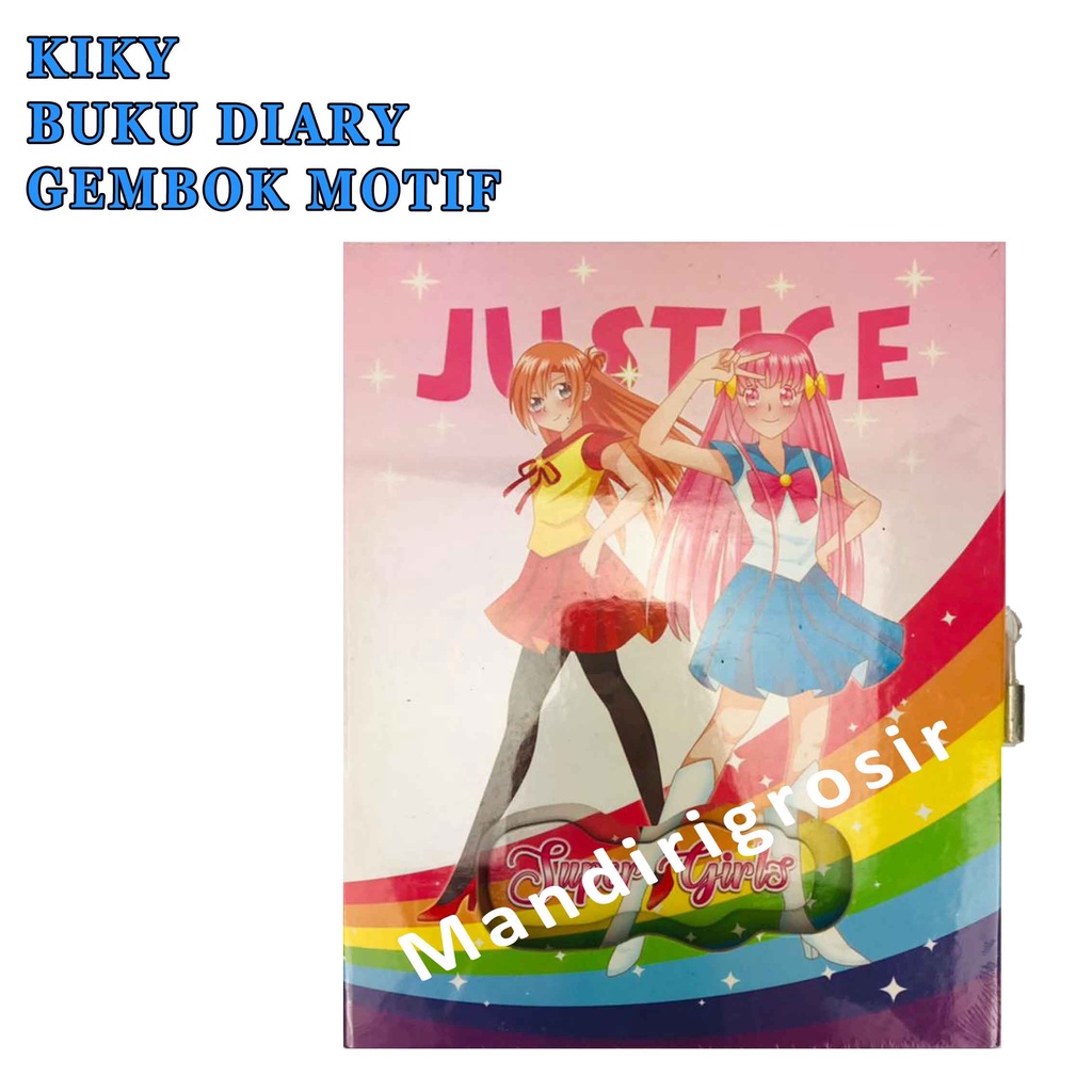 Buku Diary* Kiky* Buku dengan Gembok* Buku A5* 17x12 cm