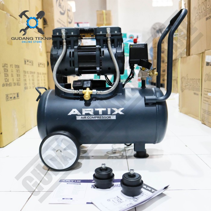 Mesin Kompresor Angin Oilles 1.75Hp 24 Liter HS1390-24 ARTIX / Air Compressor Silent Oilles 1.75Hp 24Liter HS 1390-24 ARTIX