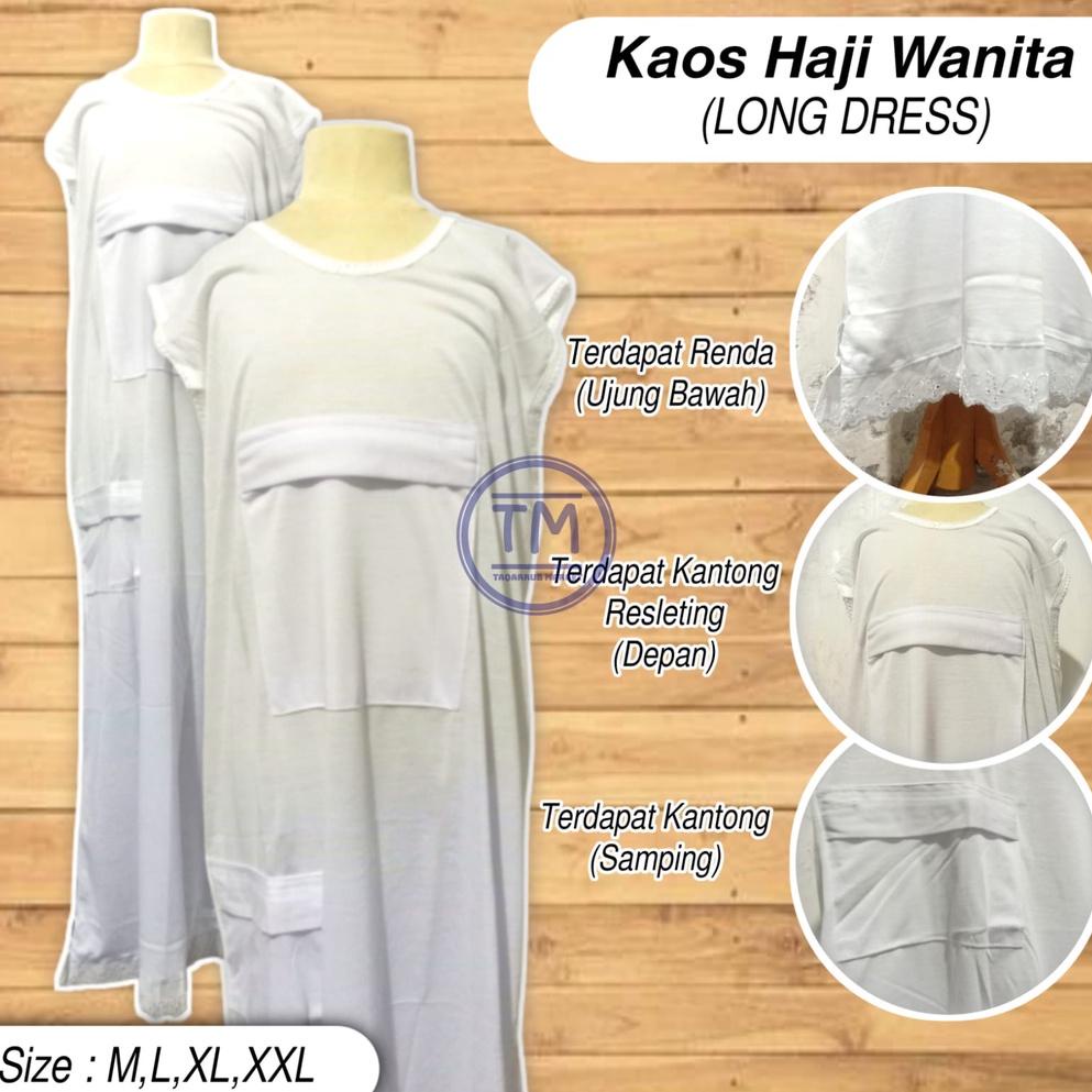 SPECIAL PRICE Kaos Haji Wanita Panjang Kaos Haji Perempuan LONG DRESS Kaos Renda Wanita Panjang Tanp