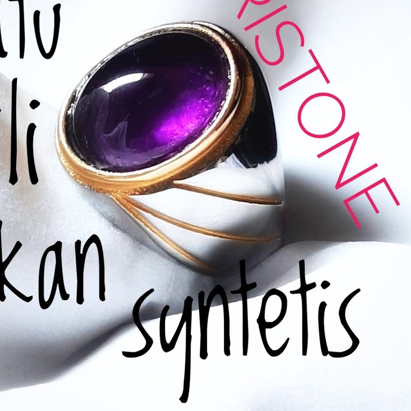 ☎ Batu Cincin Kecubung Asli Ikatan Titanium ✦