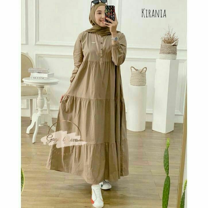 Gamis Wanita Polos Kekinian Bahan Rayon Premium