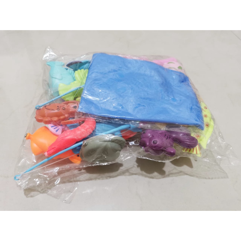 Mainan pancing ikan magnet 32pcs free kolam pancingan